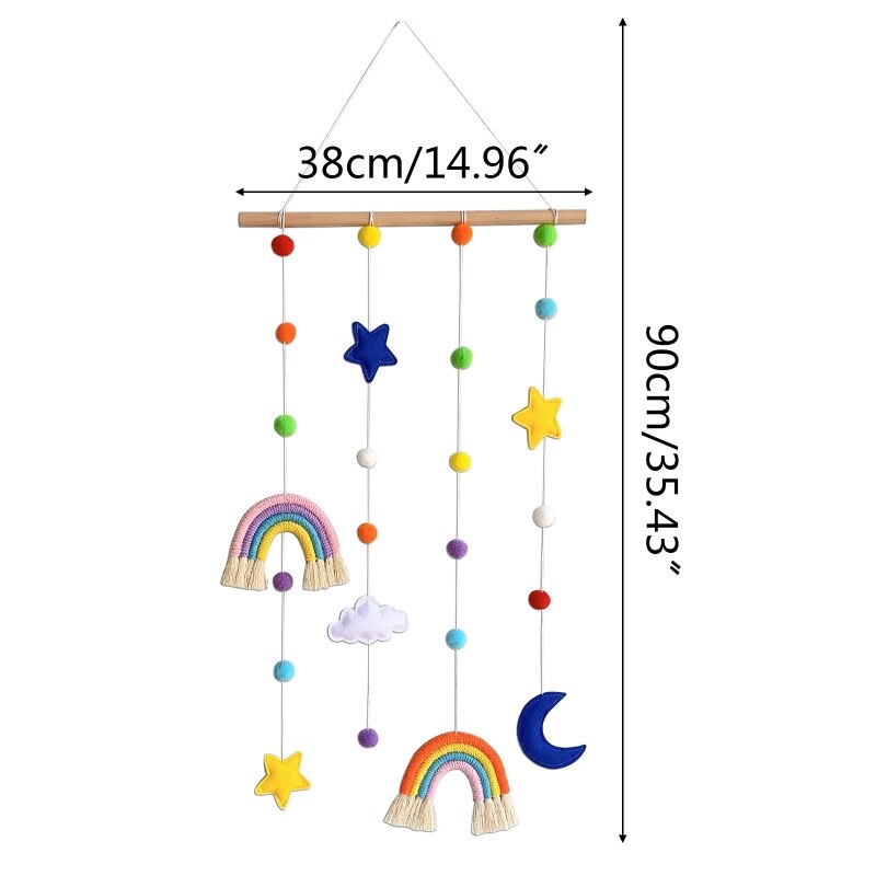 Supporto per Schermo per foto arcobaleno con pompon clip per fiocchi per capelli per ragazze appendiabiti appendiabiti da parete decorazione per Organizer