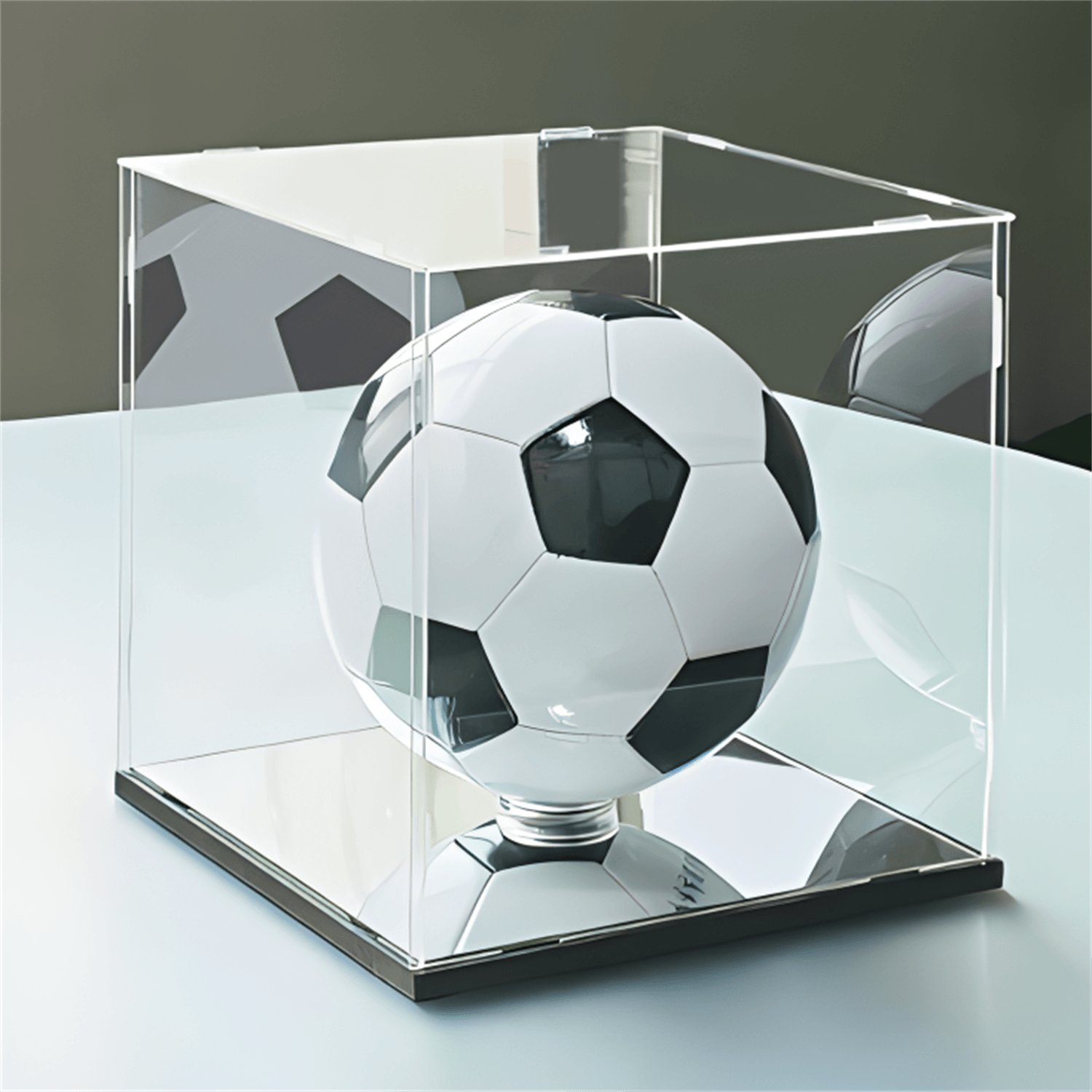 1 acrylic assembly display box, football and basketball display collection, (complimentary circular base accessory * 1): L / Light Grey
