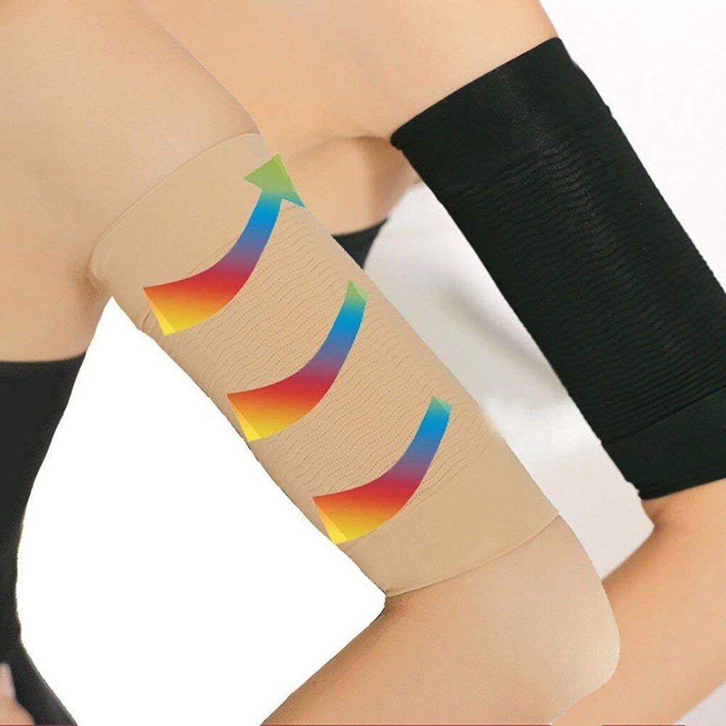 2 Pair Slimming Compression Arm Shaper Slimming Arm Belt Helps Tone Shape Upper Arms Sleeve Shape Taping Massage For Women