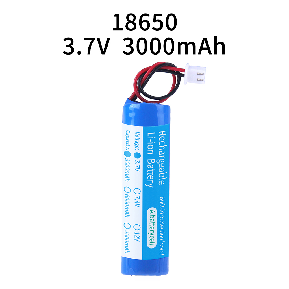 Lithium Batterij 3.7V 18650 Met XH2.54-2P Stekker 6000/9000/12000Mah Oplaadbare Batterij Voor Vissen Led Licht Bluetooth Speaker: Paars
