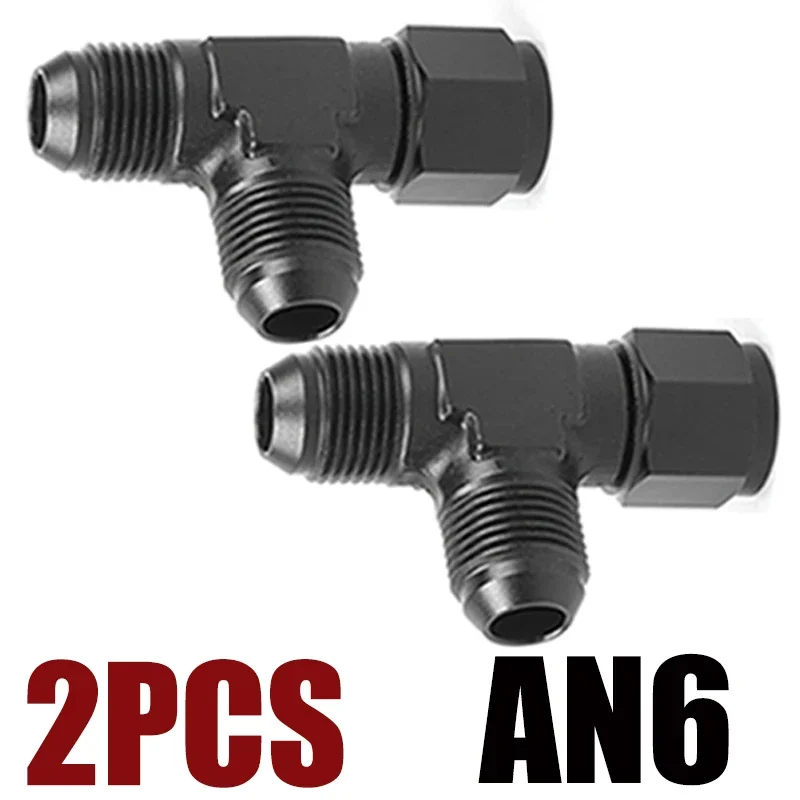 2x an4 an6 an8 an10 an12 universelle t-koblinger til slange i aluminium, hann-hann, hunn-t-kobling på sidegjengeadapter: måke