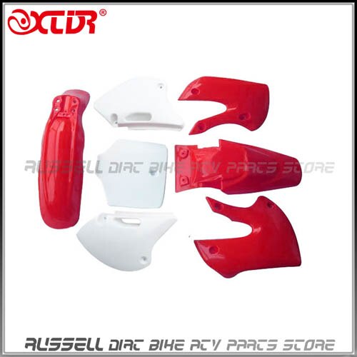 Bbr plast fender kits cover fuld set til bbr style dirt bike / pit bike: Rød