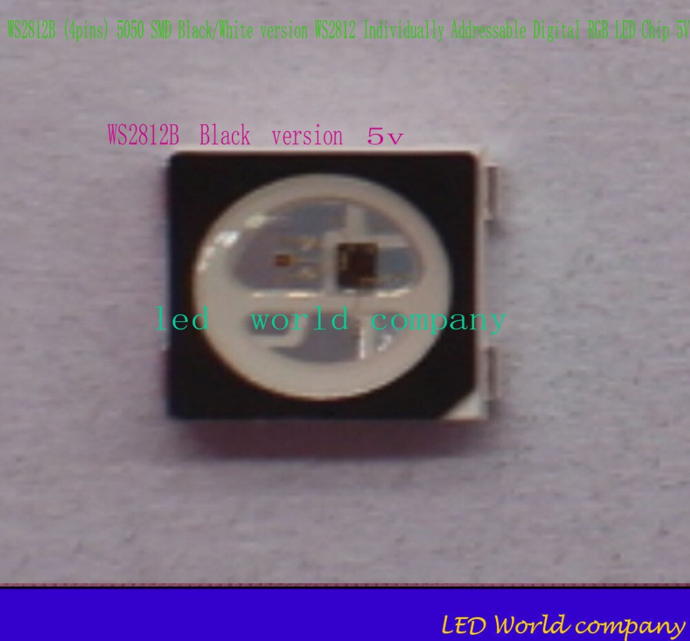 10pcs WS2812B (4pins) 5050 SMD Black/White version WS2812 Individually Addressable Digital RGB LED Chip 5V