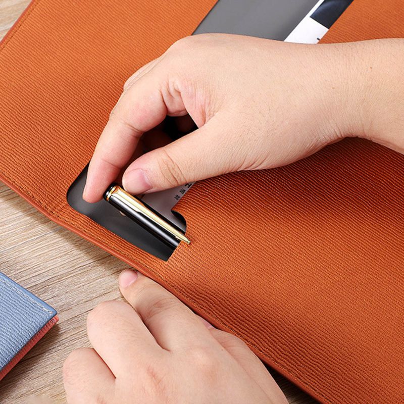 Waterproof PU Leather A4 Business Briefcase File Folder Document Paper Organizer Bag