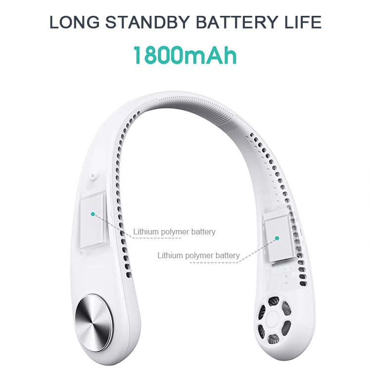 Wearable hanging neck fan sports fan lazy portable mini fan leafless USB mini hanging neck silent electric fan