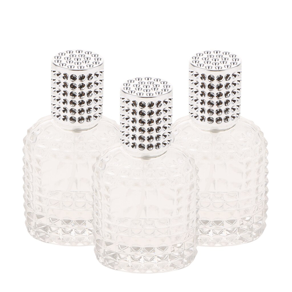 3 Pcs Draagbare Mini Navulbare Parfum Verstuiver Spray Fles Voor Uitgaande Zilver 50 Ml