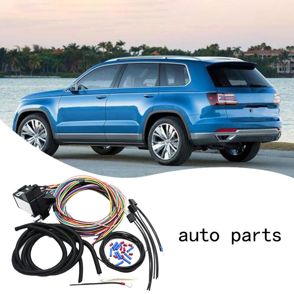 Universal 14 Fuse 12v 14 Circuit Wire Harness Street Rat Muscle Rod Wiring Color Wiring Harness Kit For Classic Cars