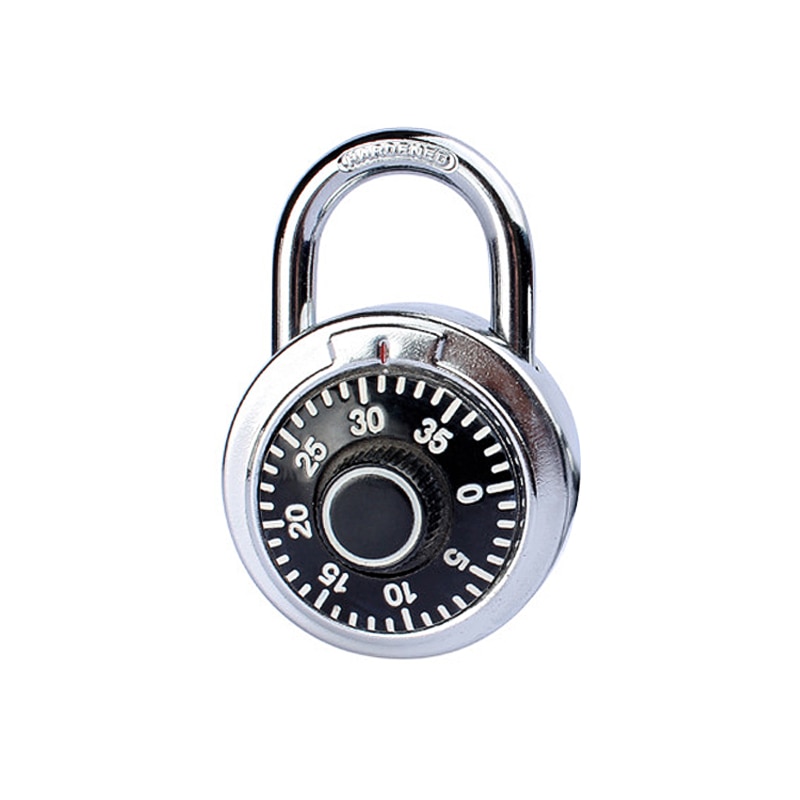 Rotary Keyed Padlock Combination Code Lock Round Digit Dial Gym Locker Luggage Suitcase Security Locks Drawer Cabinet Swing Lock: Default Title