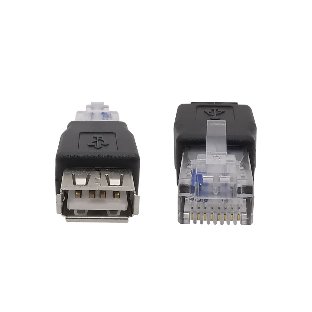 1/2/5 Stück RJ45 auf USB A Laptop LAN Netzwerkkabel Adapter Buchse auf Stecker Ethernet Konverter Stecker USB 2.0 AF-Anschluss