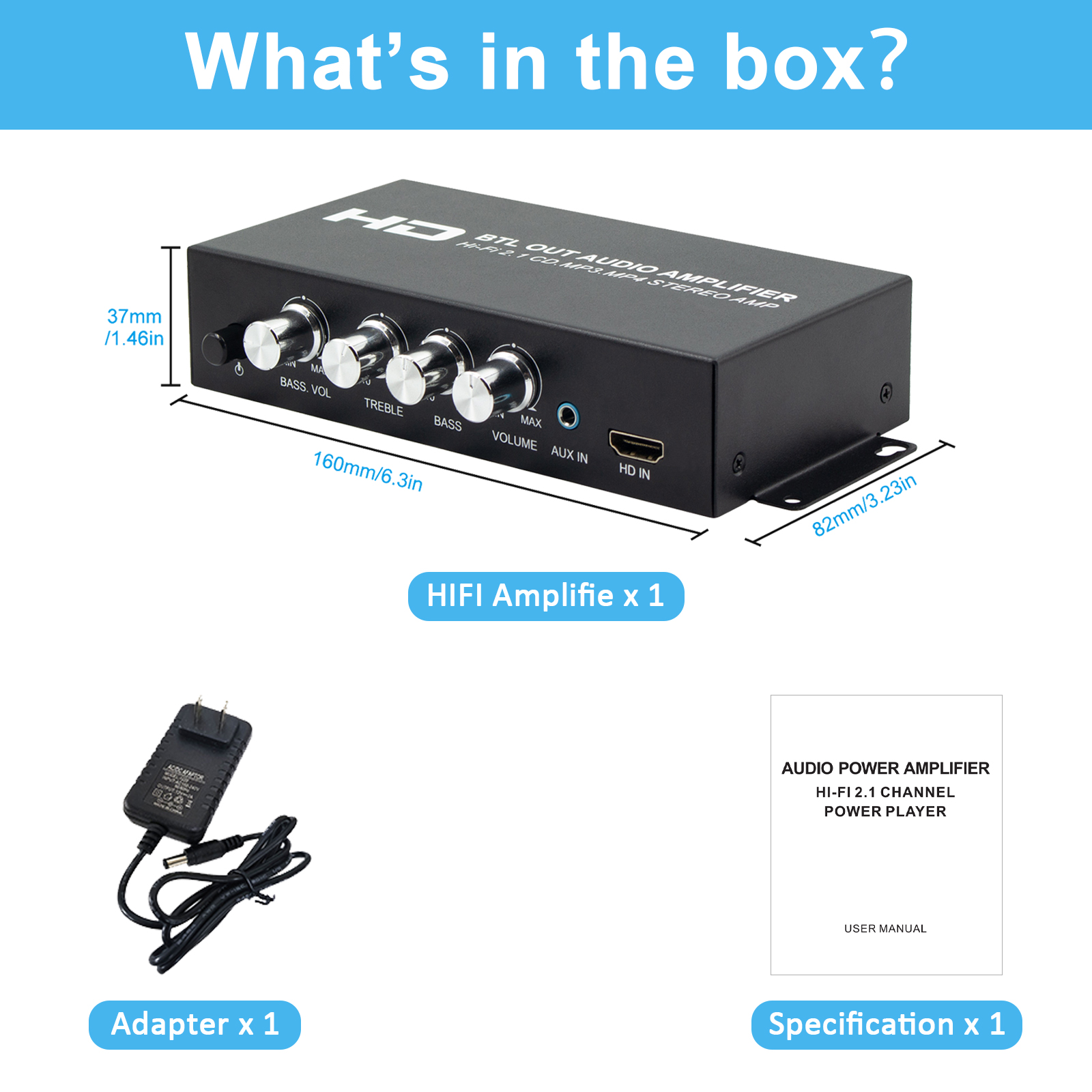 Sound Amplifier 2.1CH Bluetooth 5.0,Digital Bass Amplifier,Mini AMP Driver Lossless Music Amp for Home Car Meeting: 230 V