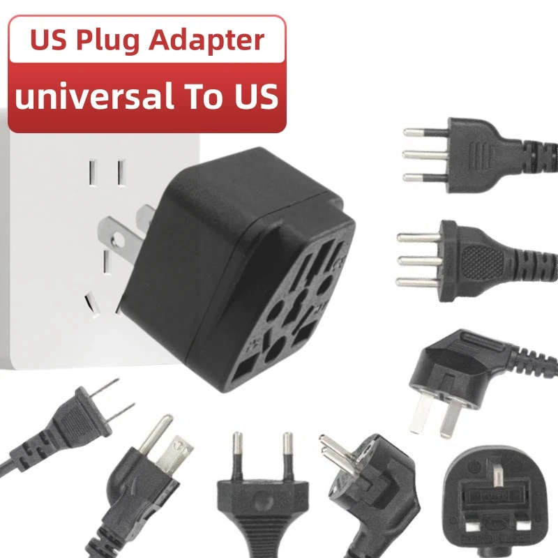 Noir blanc 10A 250V US/EU/UK/AU vers les états-unis Canada japon Taiwan mexique 2 broches adaptateur de voyage prise convertisseur de prise universelle type-a