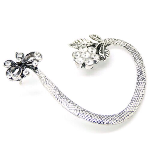Vintage slang draak oorbellen wikkel clip kraakbeen voor vrouwen mannen oor clip manchet punk retro oorbel sieraden: E110 zilver
