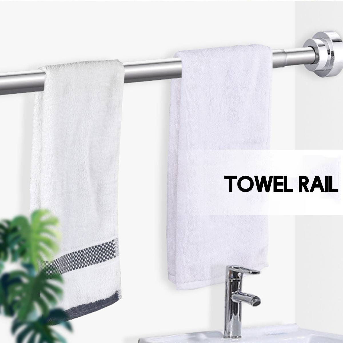 50CM-150CM Shower Curtain Rod Curtain Pole Adjustable Stainless Steel Spring Tension Rod Rail for Clothes / Towels / Curtains