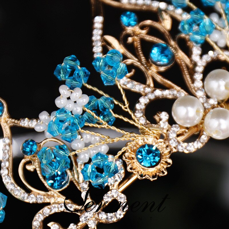 SERMENT Charm Princess Bridal Crown Tiaras Crystal Zircon Silvered Crown Bride Wedding Hair Accessories