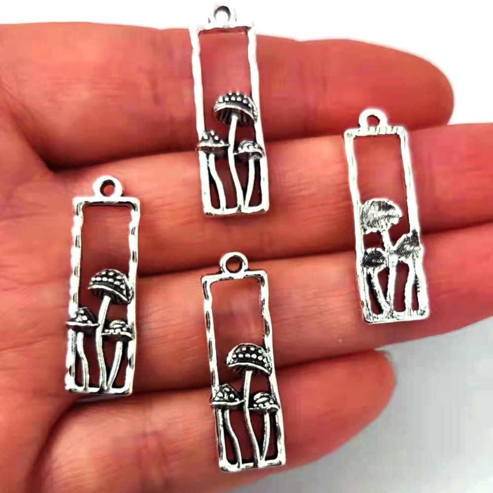 5 uds lindo tres setas bosque colgante encanto joyería de setas fantasía elfos encantos de hadas bosque para DIY mujeres hombre Accesorios