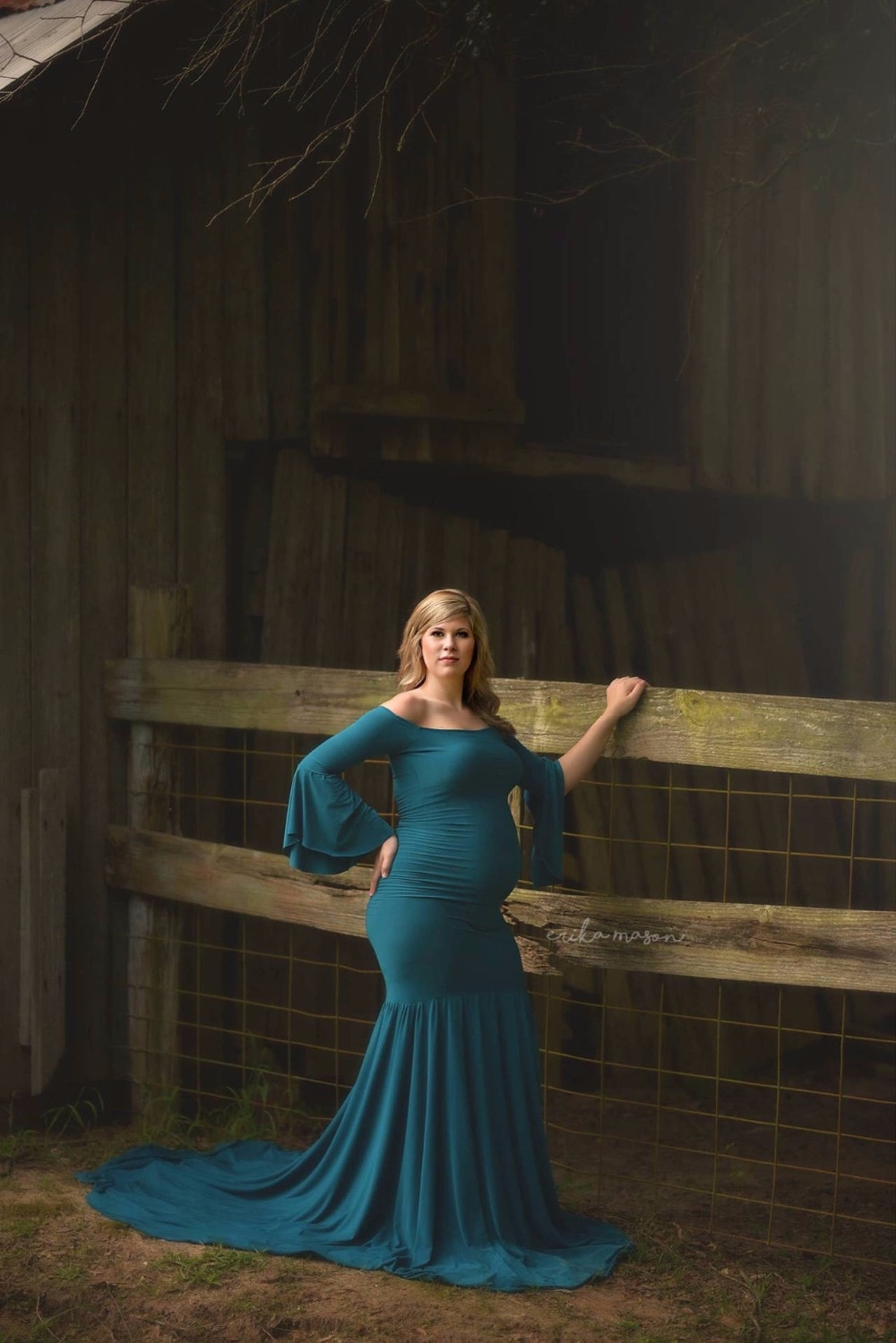 Stil barselsfotografering rekvisitter maxi graviditetskjole bomuld gravid kjole barsel fancy fotografering gravid kjole