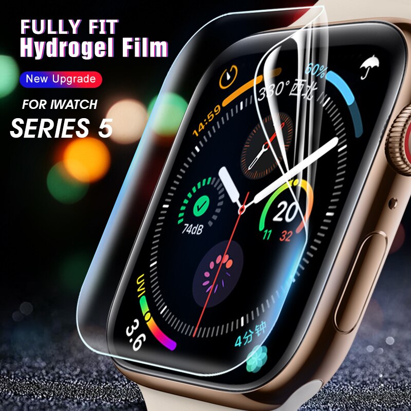 9d filme de hidrogel macio para apple watch 5 6 44mm 40mm protetor de tela cheia para iwatch 5 series assista 7 45 capa película protetora