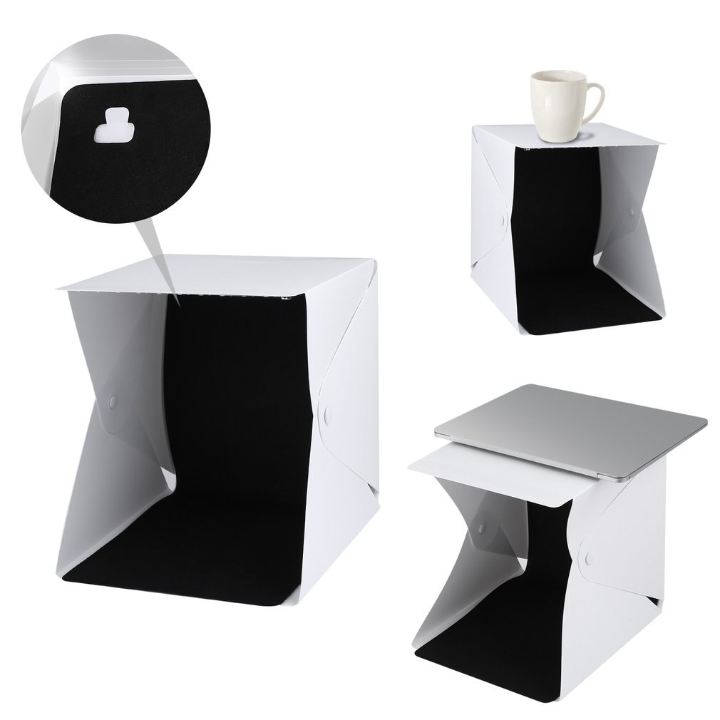 Fällbart bärbart rum foto ljuslåda led studio softboxar fotografering belysning tält kit 4 färger bakgrund växla kontroll