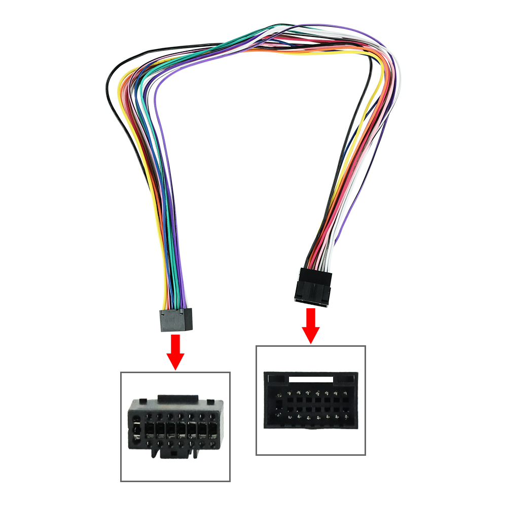 Mekede 16 -polig kabeladapter universal bilradio iso-kabelhärva förlängning 60cm för android multimediaspelare