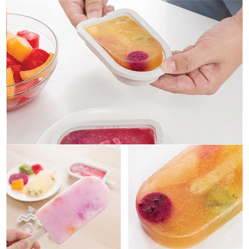 Freezer silicone ice cream tubs Mold Bar Making Tool Juice Popsicle Summer DIY Molds Children Pop Tray Ice Cube Maker Ice Cream