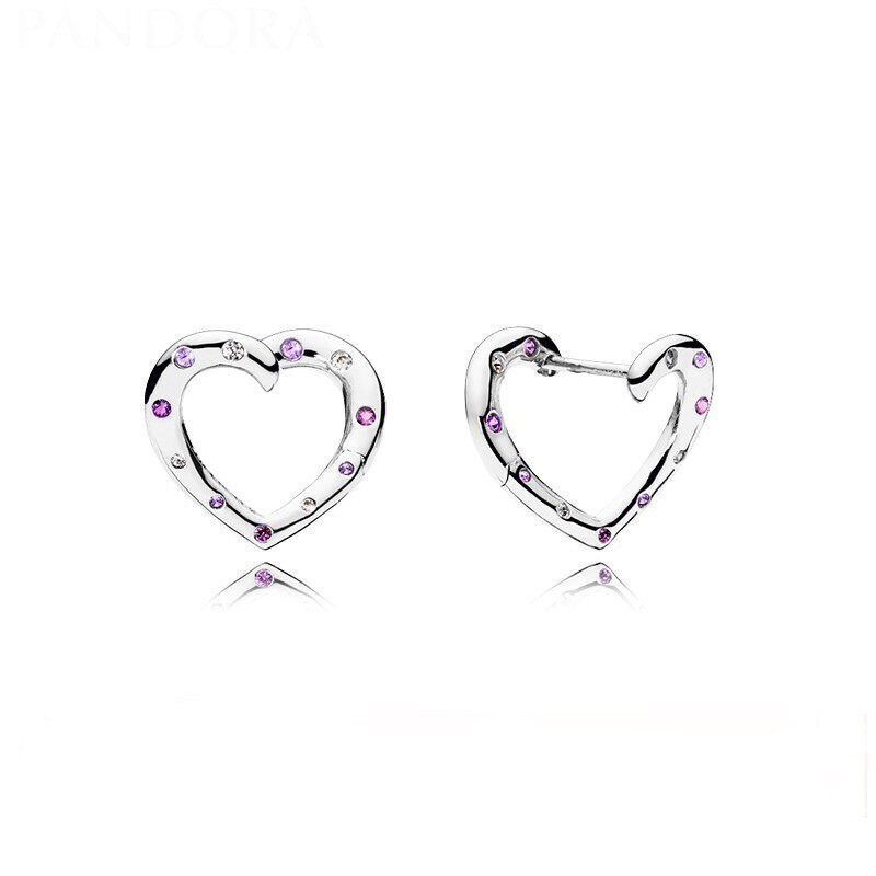 Originele 925 Серьги Zilver Pan Oorbellen Shining Crystal Liefde Pan Oorbellen Voor Vrouwen Wedding Mode-sieraden: 2