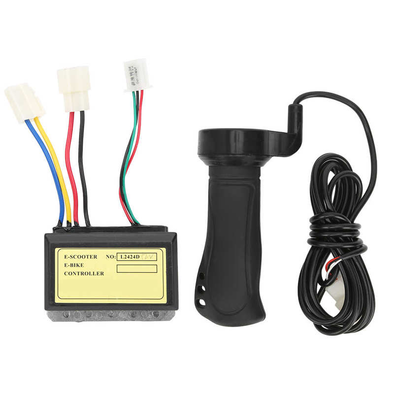E-Bike Controller Stuur Set 12V 250W Elektrische Fiets 3-Wired Borstel Controller Extended Cable Twist throttle Stuur Set