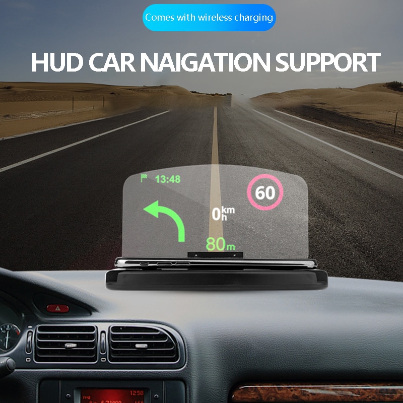 Frontal Car HUD GPS Unified Projector Holder With Charging Electronics