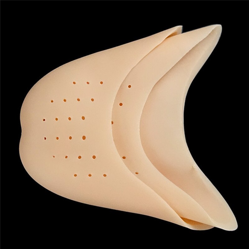 Zachte Siliconen Gel Teen Pads Zachte Ballet Pointe Dans Schoenen Tenen Covers Voet Tip Kussen Inlegzolen Voor Danser Ademend inserts: Beige-Hole