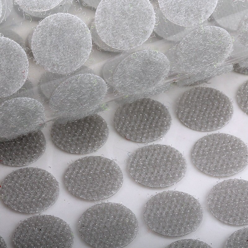 POLKA DOT Velcro Velcro tape adhesive tape self-adhesive tape small DOTS, tear-pull tape Hook Loop 50Pairs 100Pairs: 10mm  Gray 100pairs