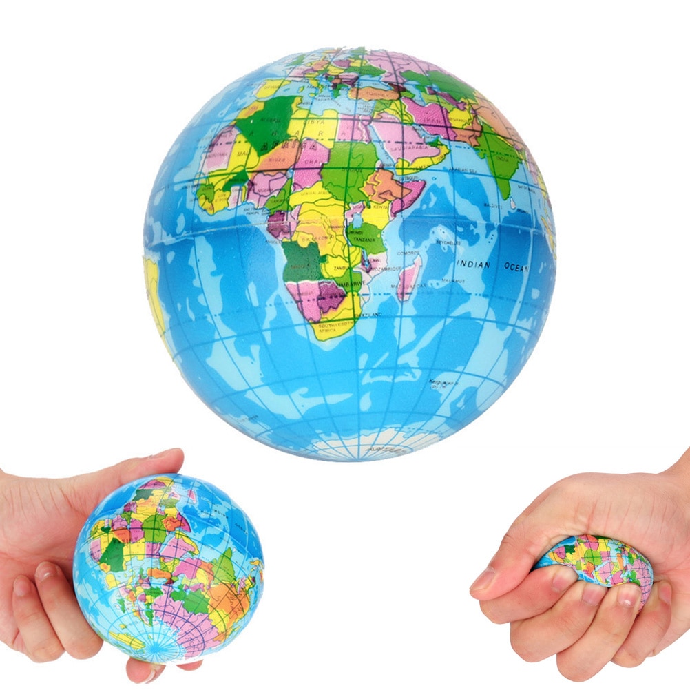 World Map Foam Bal Atlas Globe Palm Bal Planeet Aarde Bal Funny Gadgets Stress Relief