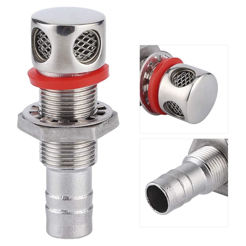 Évent De Réservoir Carburant Pour Bateau En Acier Inoxydable 316 - Raccord Droit, Dimensions 7,6x3,3 Cm, Joint Inclus, Marine
