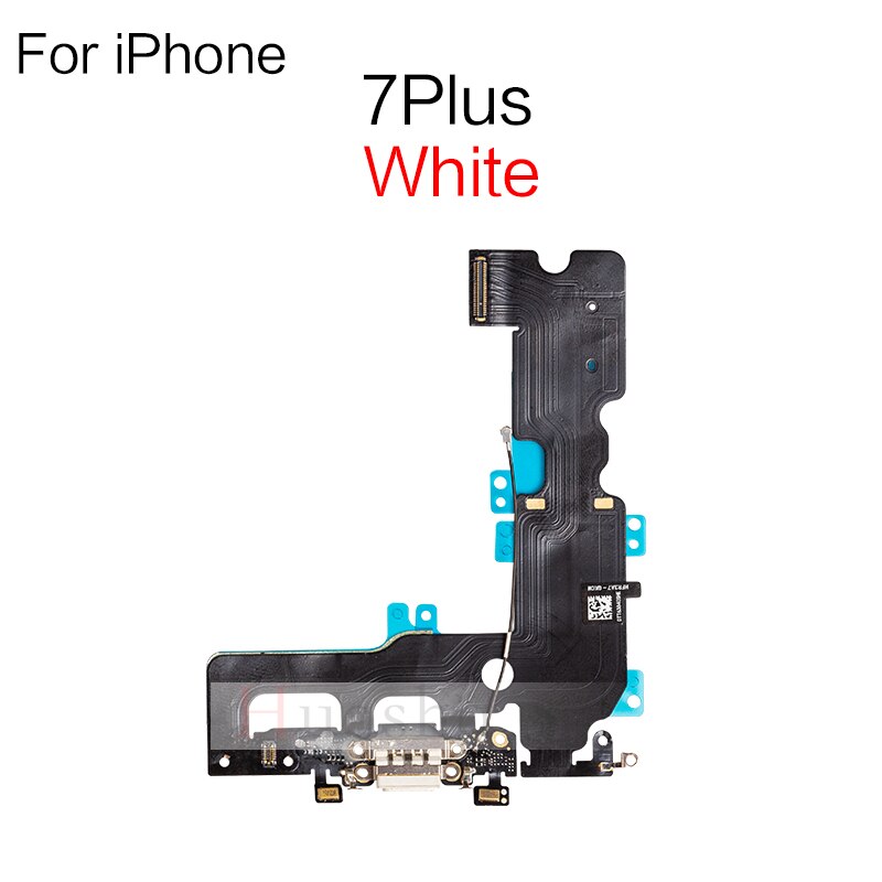 Connecteur de chargeur USB pour iPhone 7 8 Plus X XR XS max, câble flexible avec Microphone et prise Audio pour casque, 1 pièce: 7P White