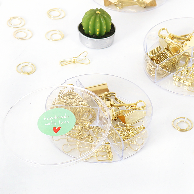 Clip de Metal dorado tutú de cabeza grande para oficina, conjunto de combinación de suministros de encuadernación, papelería delicada, H0472