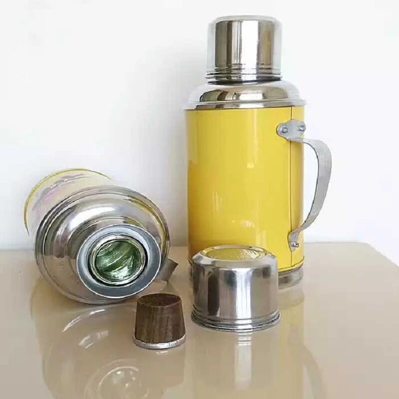Thermos de voyage rétro, 0.8/1,2 l/2l, bouteille de café, en acier inoxydable, tasse, conservation de la chaleur et du froid