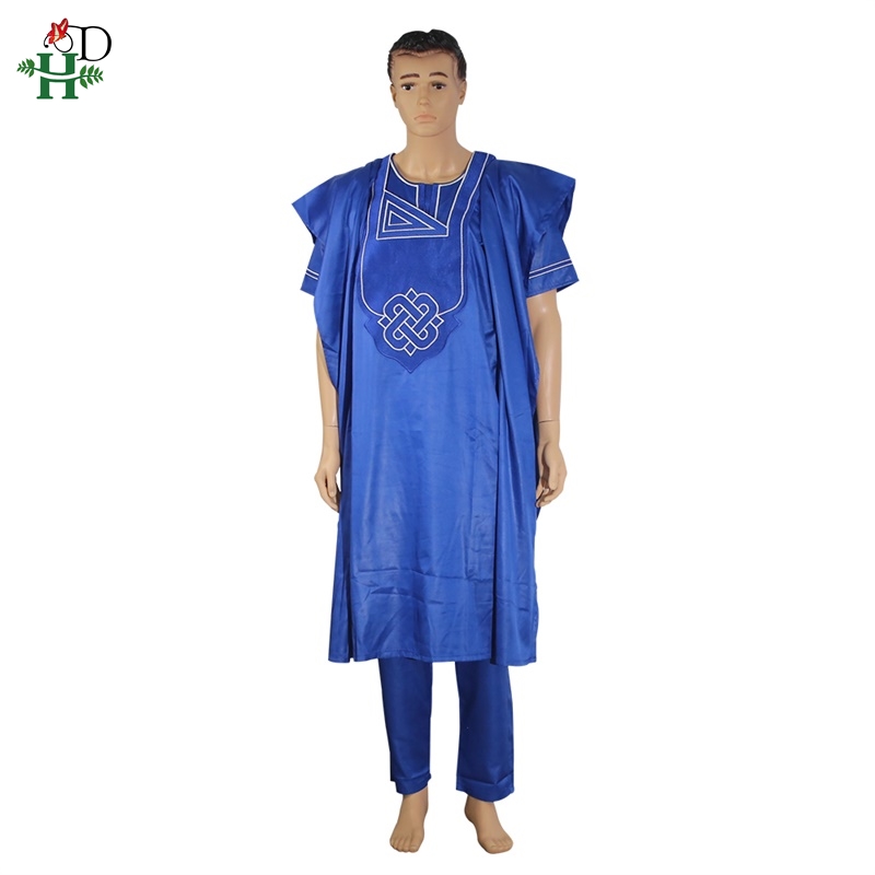 Pas de chapeau dashiki broderie africaine hommes vêtements riche bazin hommes costume hauts chemise pantalon 3 pièces ensemble grande taille PH3062