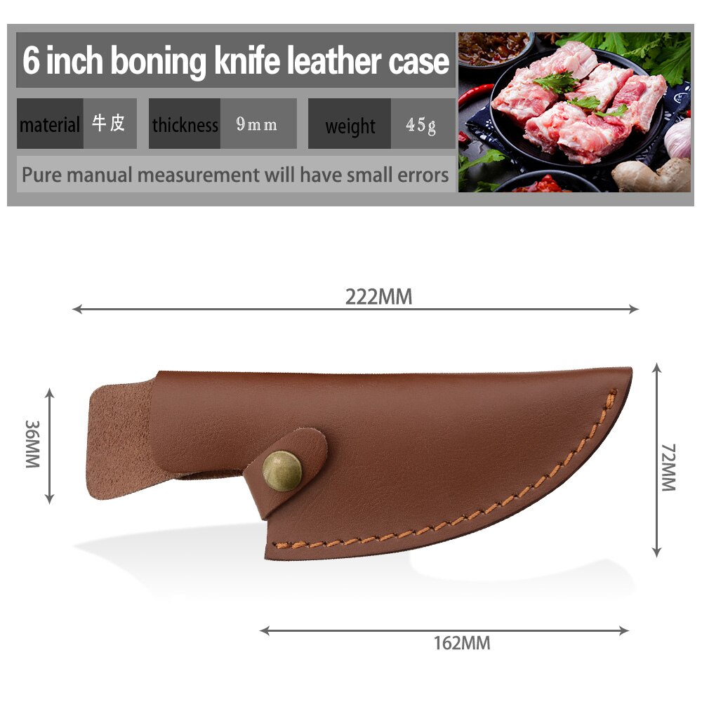Leder Mantel für 5.5 &quot;6&quot; Zoll Boning Messer Serbisch voll Seetang schneiden Hackmesser Küchenmesser Mantel Abdeckung Messer schutzhülle: 6 Zoll Braun