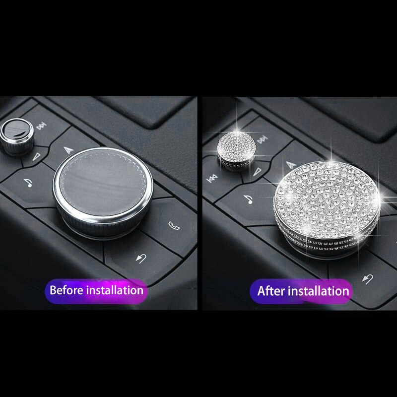 Car Diamond Center Console Multimedia Button Decoration Trim Cover for Cadillac XT4 CT6 XT5