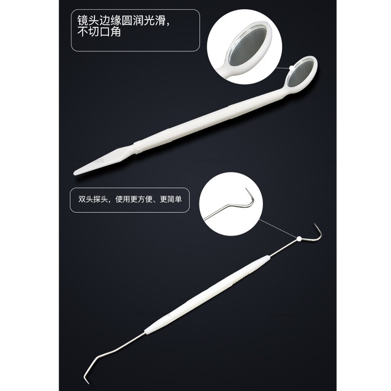 3pcs/set Dental Instrument Kit Disposable Dental Instrument Set Oral Hygiene Dental Mirror Tweezers Probe TOSI