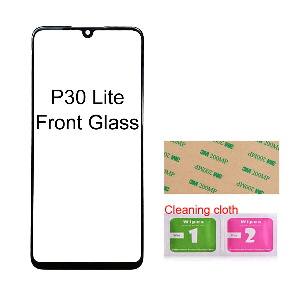 Mobiele Voorpaneel Glas Voor Huawei Ascend P30 Lite Voor Glas Outer Glas Cover Panel Vervanging: P30 Lite Black