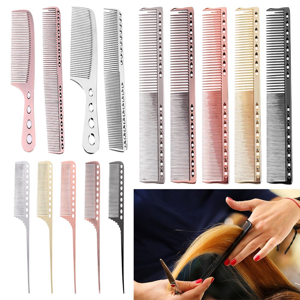1/2pcs Metal Hair Comb Salon Anti-static Hairdresser Hair Cutting Combs Brush Hair Styling Tools Metal Steel Comb