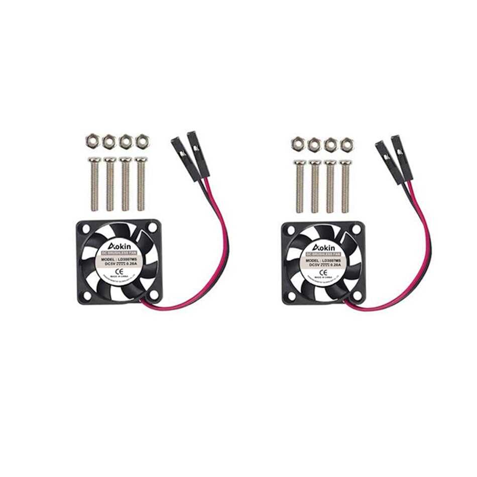 Raspberry Pi Fan Small Computer Fan Raspberry Pi Cooling Fan 30x30x7mm Brushless CPU Cooling Fan for Raspberry Pi 3 B+: 2pcs black