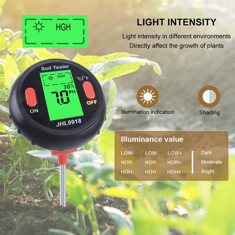 Gtbl 5 In 1 Ph Water Vochtmeter Vochtigheid Thermometer Photometer Water Meter Tuin Planten Hydrocultuur Analyseren Tool