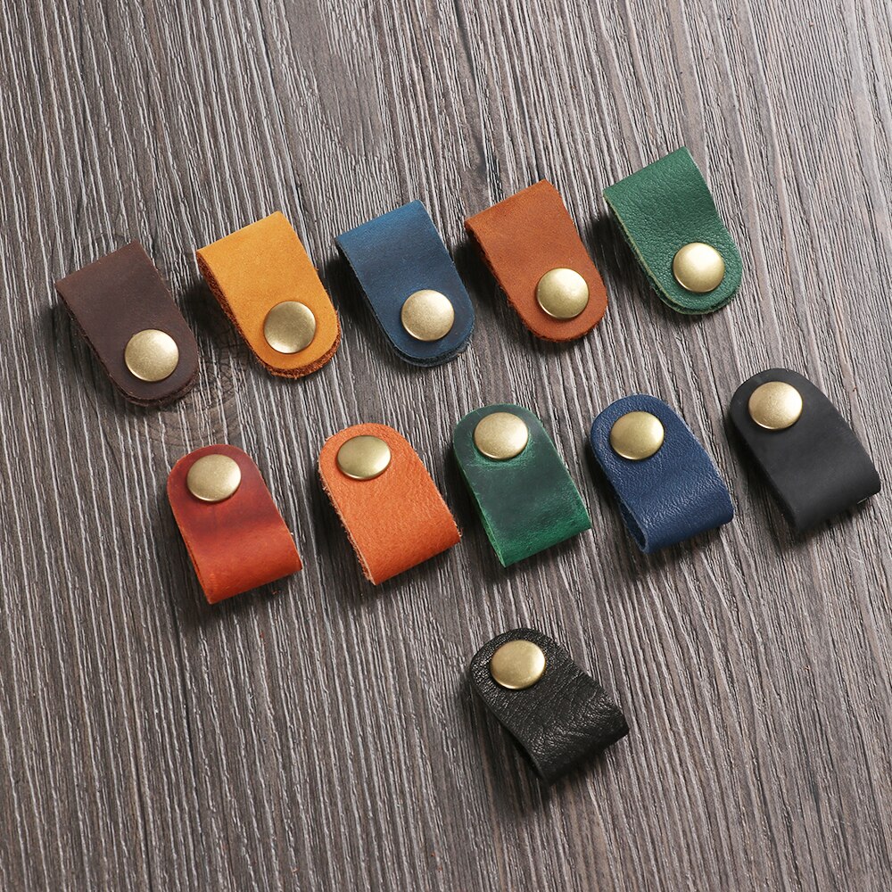 1pc 8*2cm headset øretelefon ledning bærbar usb kabel ledning læder vikler skrivebordsæt ledning arrangør hjem skole skrivebord manager