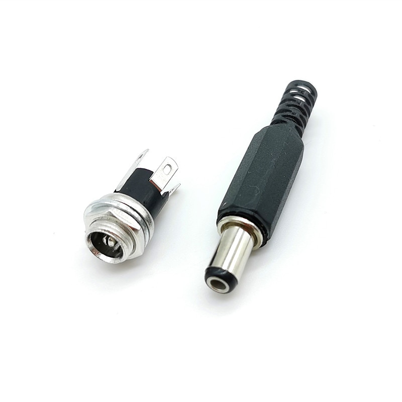 5.5mm x 2.1mm 5.5x2.1mm DC Voeding Plug Connector DC025M Vrouwelijke Metalen Panel Mount Socket jack DC Connectors Terminal Adapter