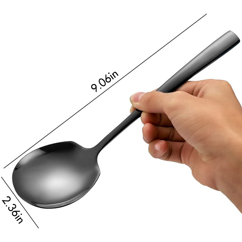 Juego de cucharas de servicio de acero inoxidable para Catering, utensilios de servicio grandes, suministros de restaurante, 6 piezas Premium