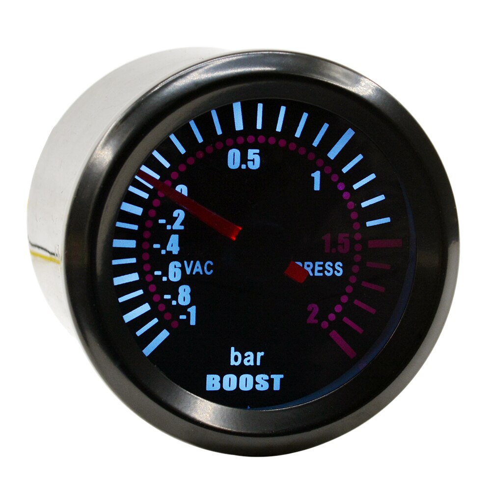 Dragon-medidor de aumento para automóveis de turbina, 52mm, retroiluminação branca,-1 a 2 barras, medidor de turbina, frete grátis