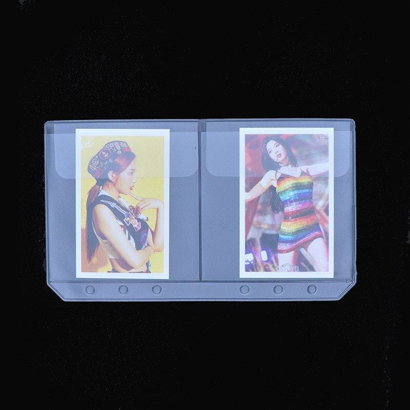 1PCS A5 / A6 transparent PVC zipper presentation file folder bag compact planner file holder bag: A6 Double mouthfuls