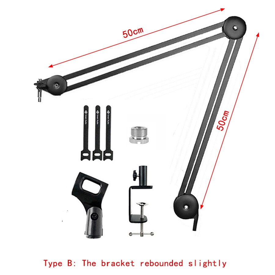 Microphone Boom Arm Stand Heavy Duty Cantilever Bracket Tripod Adjustable Suspension Scissor Spring Built-in Mic Stand for Live: Model-Type B