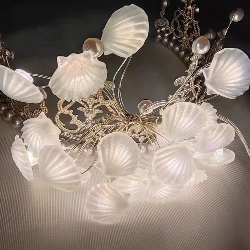 2M 20LED Ozean Thema String Licht Muschel Seestern Fee Licht Girlande Kinder Meerjungfrau Geburtstag Party Gefälligkeiten Unter dem meer Dekor: MULTI
