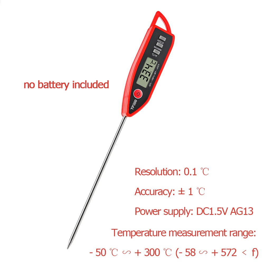 Anpro thermomètre numérique pour BBQ | Cuisine, pour aliments, gâteau viande, bonbons, Grill, dîner cuisson ménagère, jauges avec batterie: 03-Red black